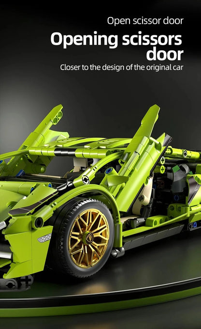 Bouwblok Raceauto - Statisch of Dynamisch - LEGO® Compatibel