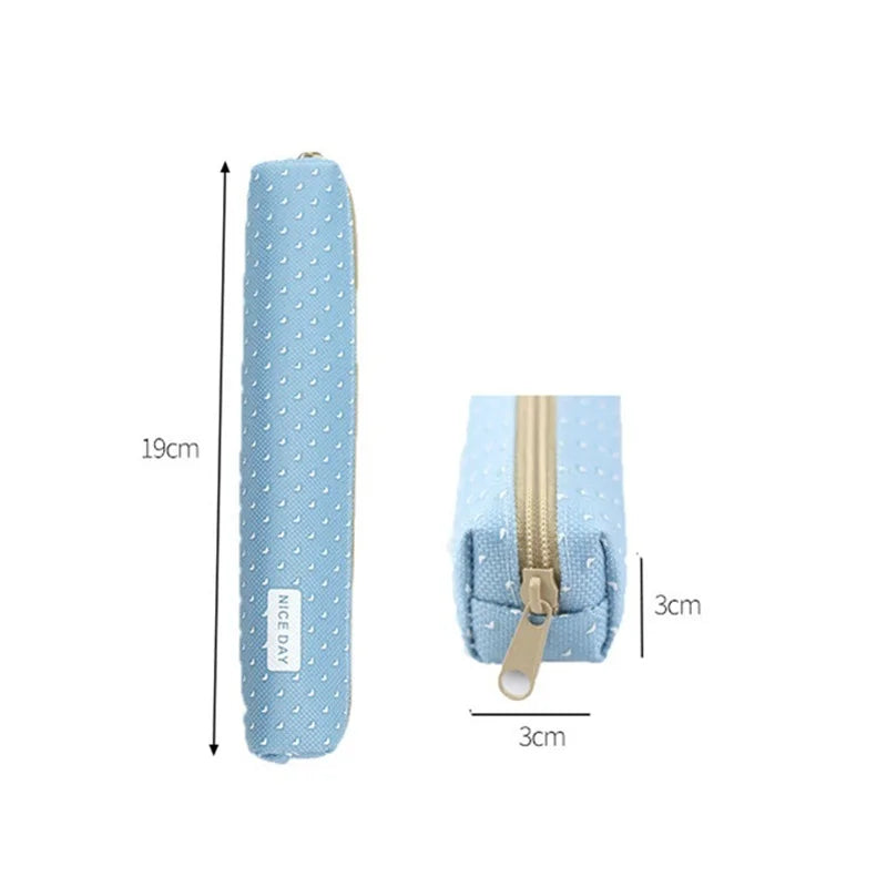 Canvas Etui met Streepjes en Stipjes in Snoepkleuren