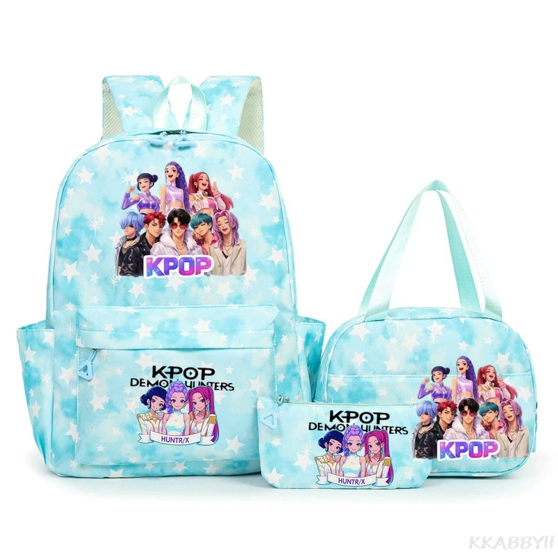 KPop Demon Hunters Schooltas met Lunchtas – Kleurrijk