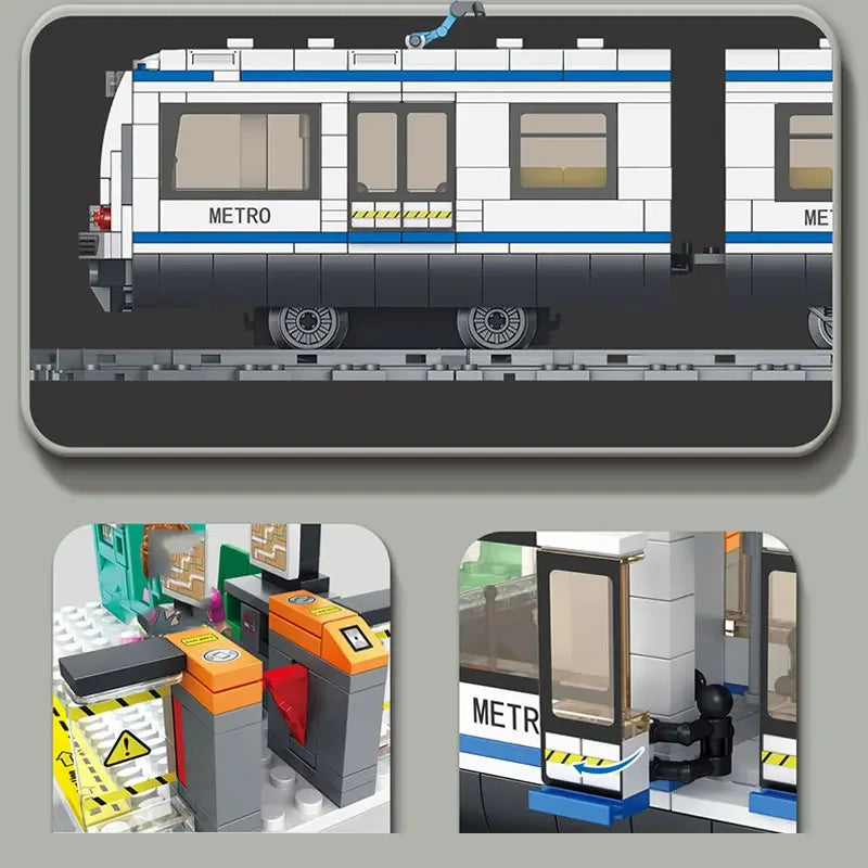 Bouwstenen Set Metro Trein | Compatibel met Lego