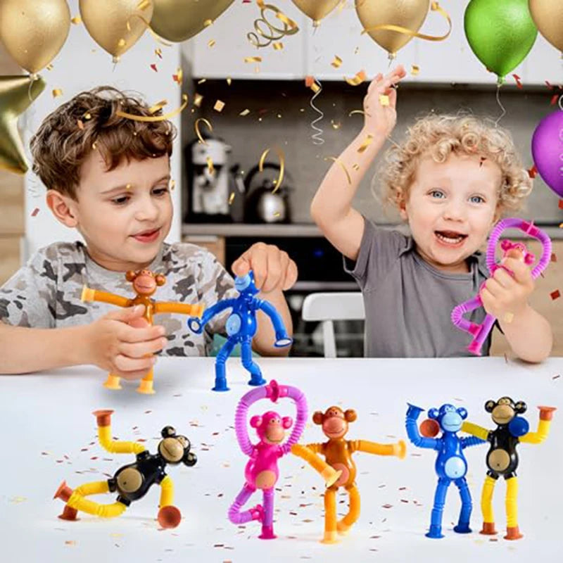Pop Tubes Aap Fidget Speelgoed met Zuignap