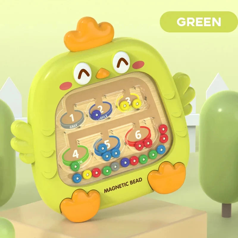 Montessori Magnetisch Doolhof Bord met Pen voor Kleur- en Nummerherkenning