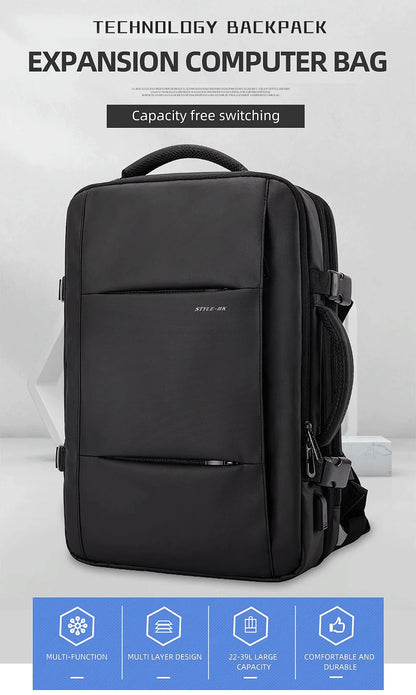 Uitbreidbare Rugzak met Laptopvak en USB-poort