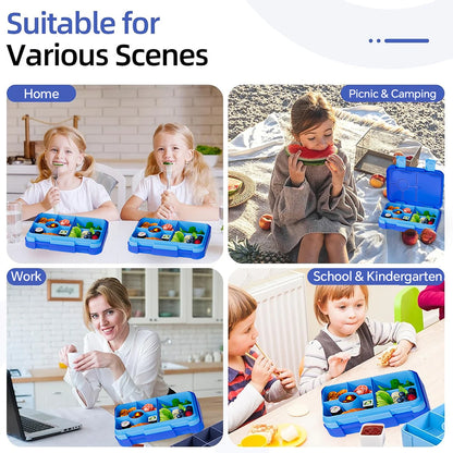 Lekdichte Lunchbox met Vakken - Magnetronbestendig met Kerstprint