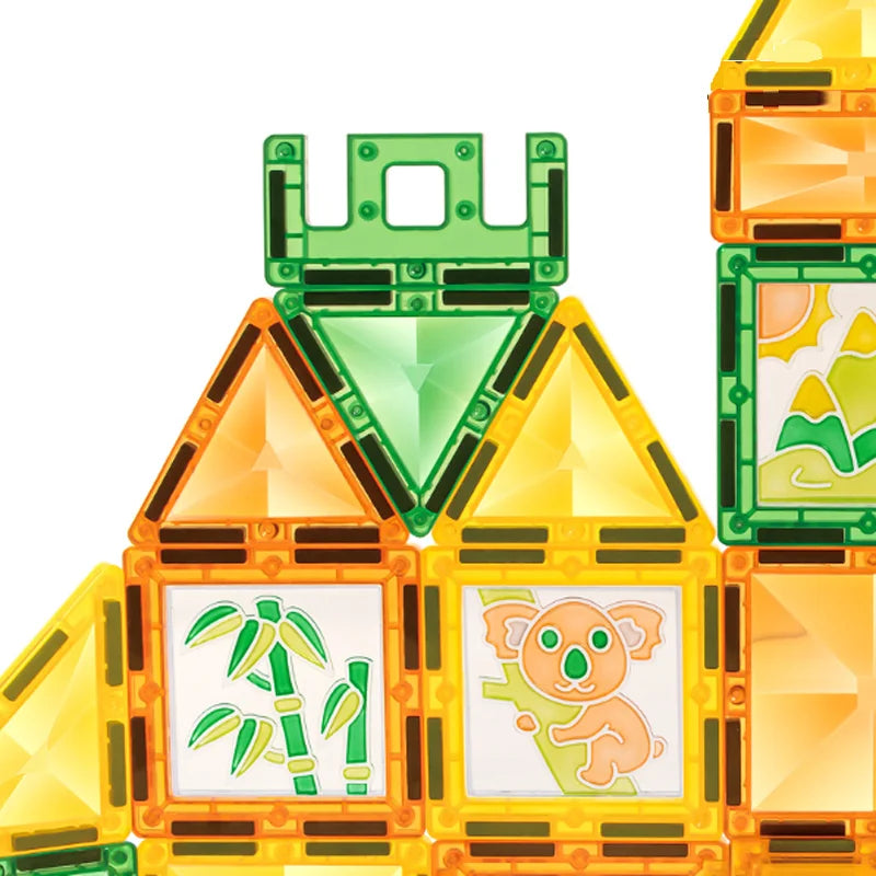 Magnetische Bouwblokken Set - Boerderijdieren & Dinosauriërs voor Kinderen