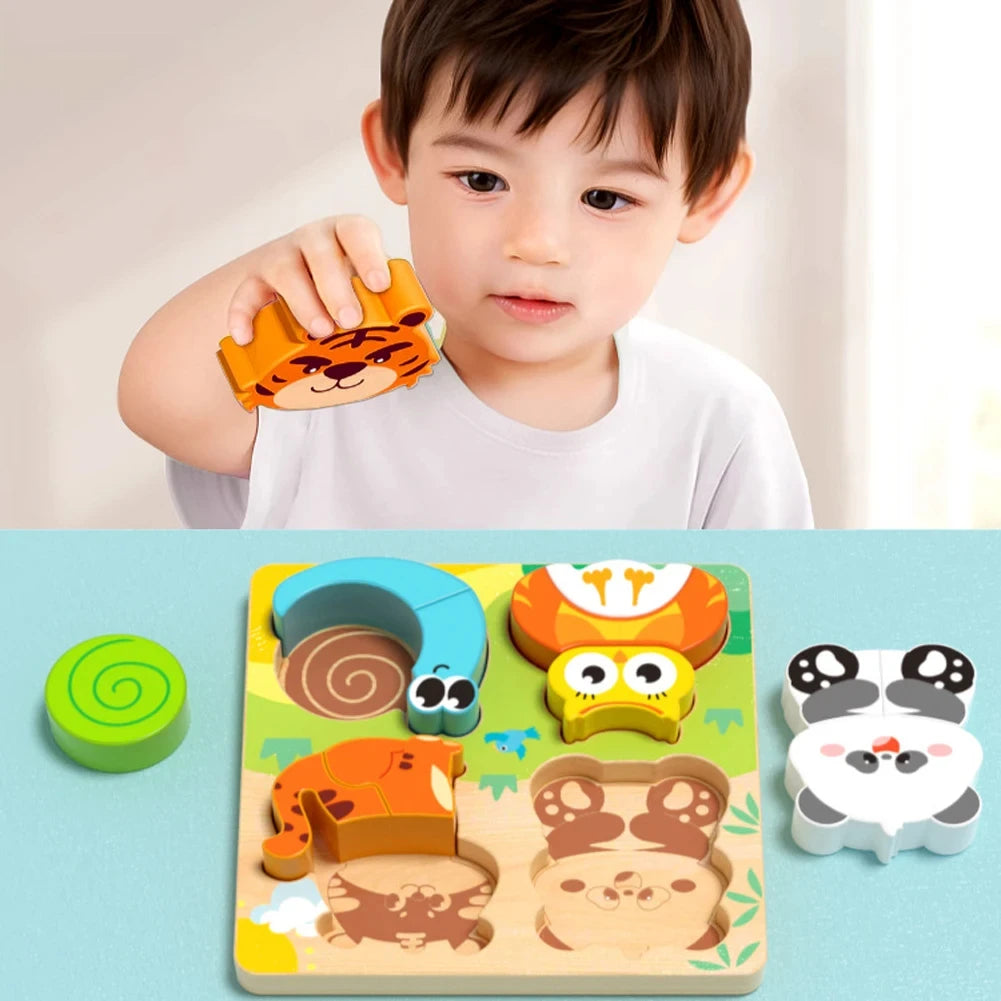 Houten 3D Puzzel voor Peuters 1-3 Jaar