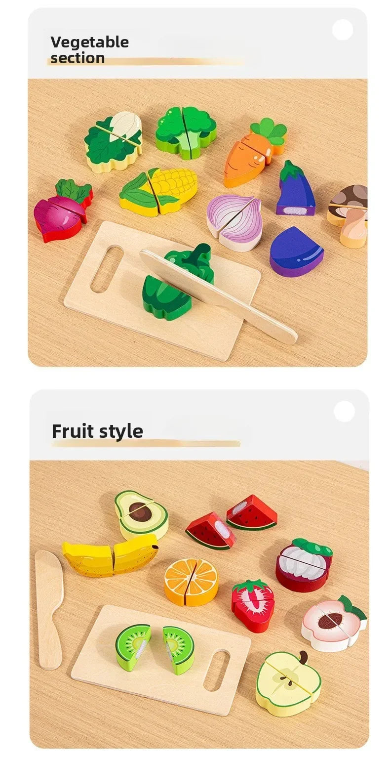 Houten Speelgoed Keukenset met Snijfruit en Groenten