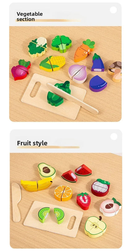 Houten Speelgoed Keukenset met Snijfruit en Groenten