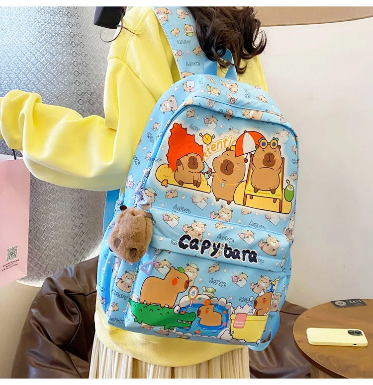 Ruime Capybara Rugzak van Nylon – Ideaal als Schooltas