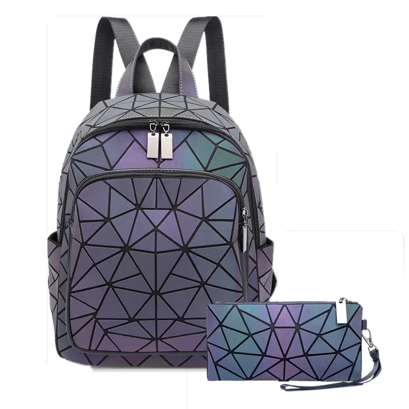 Lichtgevende Holografische Rugzak Schooltas voor Tienermeisjes