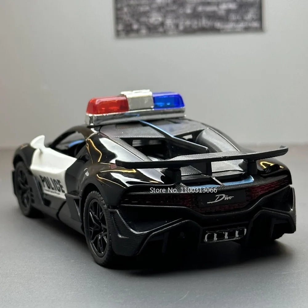Bugatti Politieauto Speelgoedmodel van metaal met licht en geluid