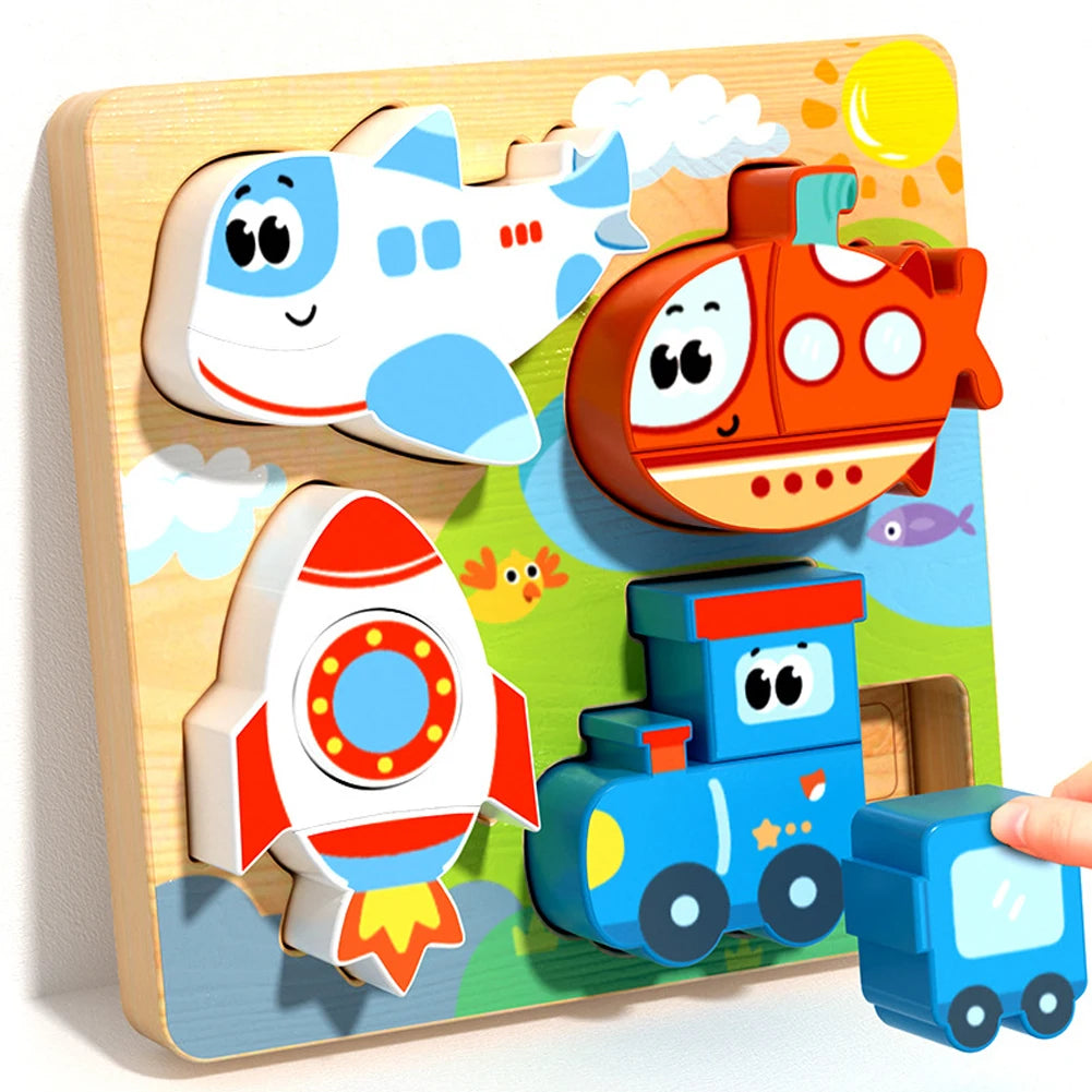 Houten 3D Puzzel voor Peuters 1-3 Jaar