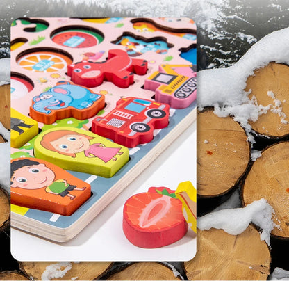 Houten Montessori Bord | Cijfers, Vormen, Tellen & Magnetisch Vissen