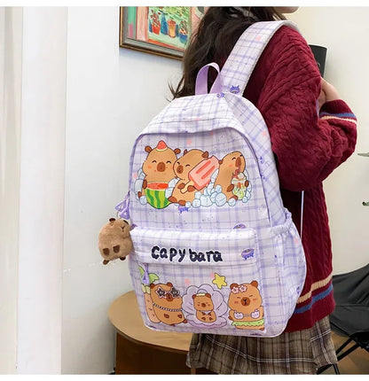 Ruime Capybara Rugzak van Nylon – Ideaal als Schooltas