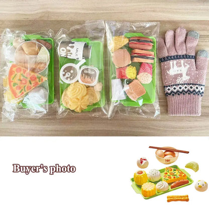 Speelkeukenset voor kinderen met gesimuleerd eten