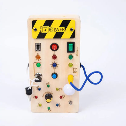 Houten Speelbord met LED Lichtschakelaars voor Kinderen 3-6 Jaar