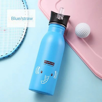 500ml Roestvrijstalen Waterfles met Rietje voor Kinderen