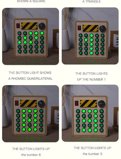 Houten Speelbord met LED Lichtschakelaars voor Kinderen 3-6 Jaar