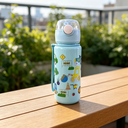 Dinosaurus Waterfles met Rietje voor Kinderen - Lekvrij 500 ml