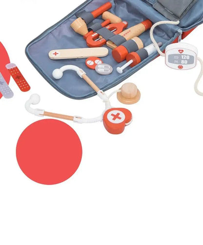 Houten Dokterset voor Kinderen – Rood
