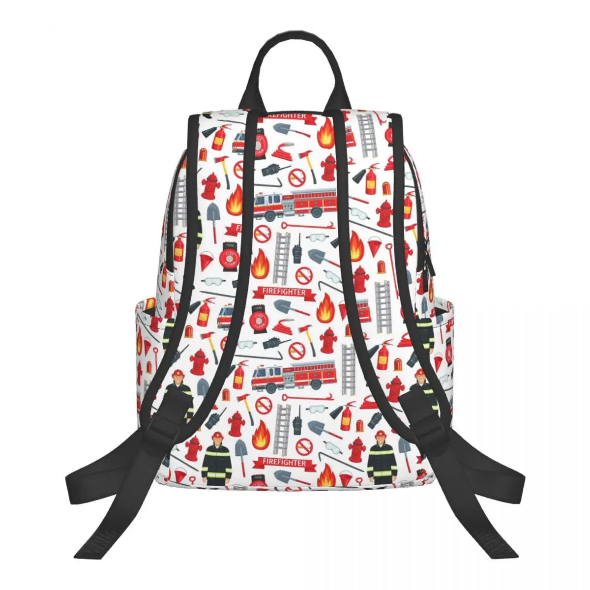 Unisex Schooltas met Brandweerwagen Patroon