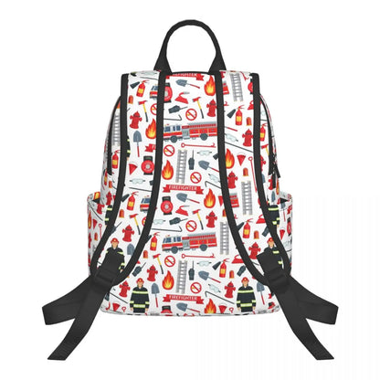 Unisex Schooltas met Brandweerwagen Patroon