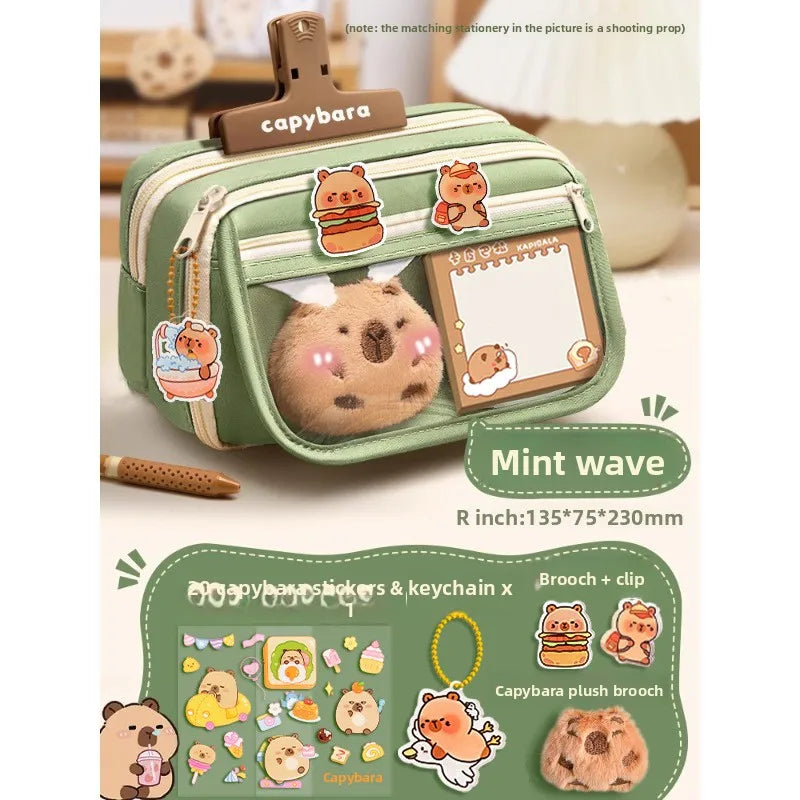 Grote Canvas Etui met Dierenprint voor Kinderen