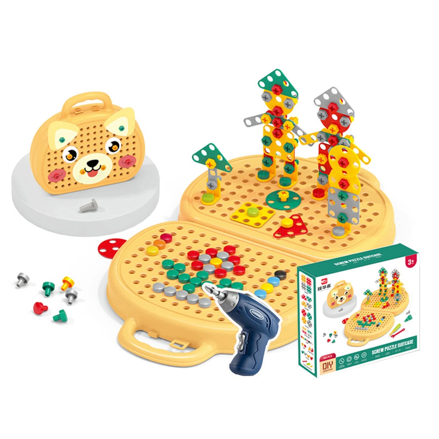 Speelgoed Gereedschapskist met Boormachine en Puzzel