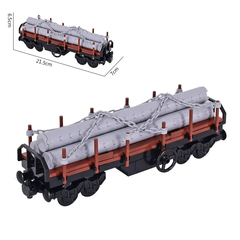 Bouwblokken Stoomtrein met Wagons - Compatibel met LEGO®