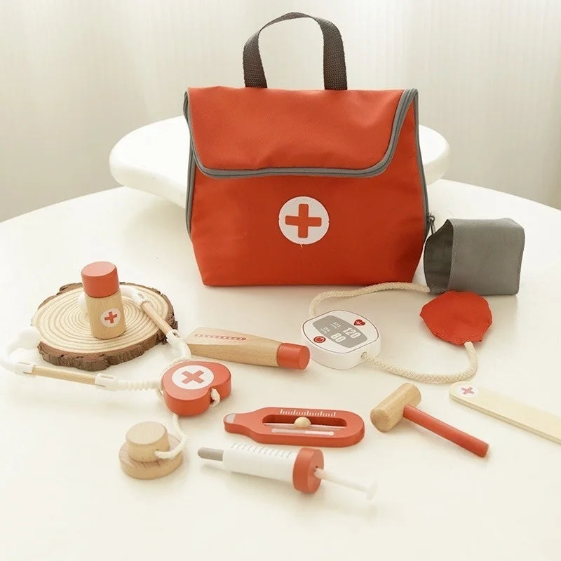 Houten Dokterset voor Kinderen – Rood