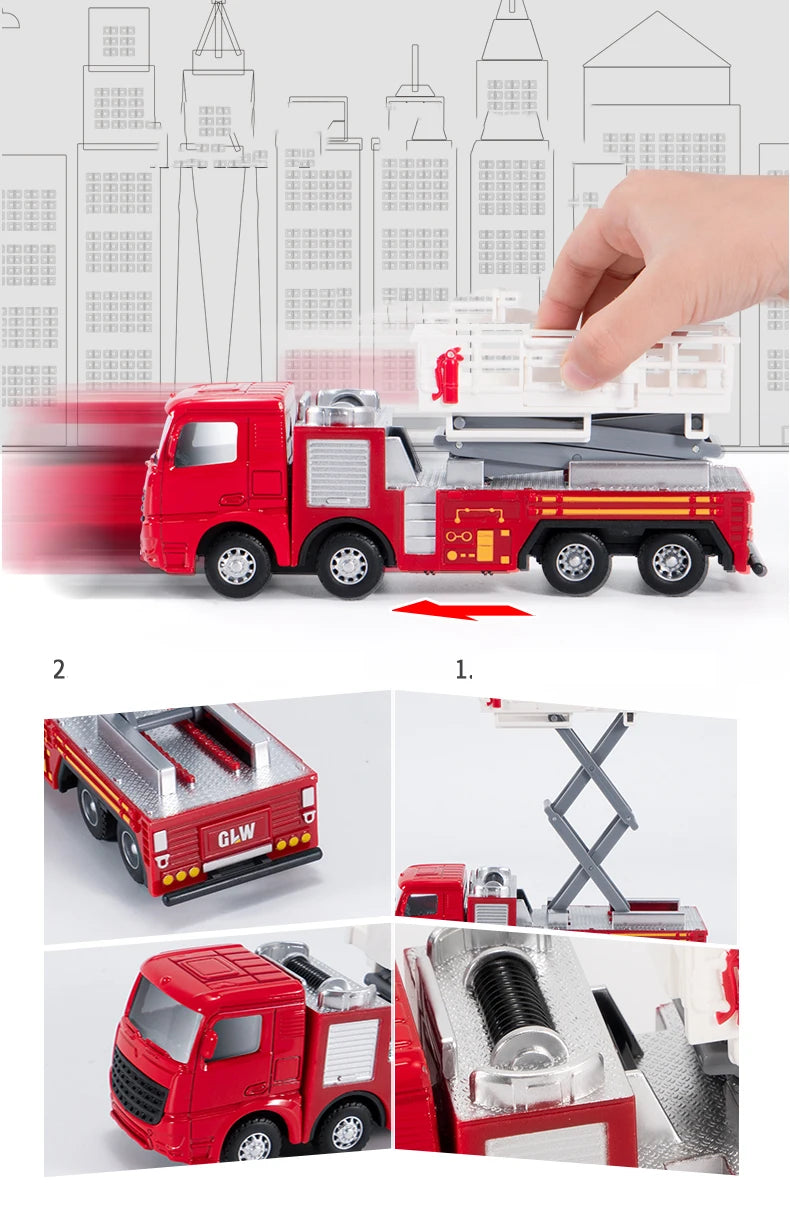 Speelgoed Brandweer Voertuigen Set – Metaal & Plastic