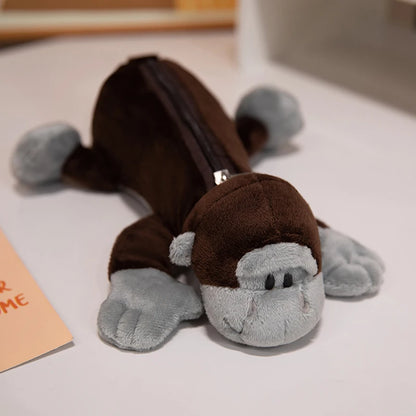 Pluche Etui met Vrolijke Dieren – Grote Capaciteit voor Kinderen