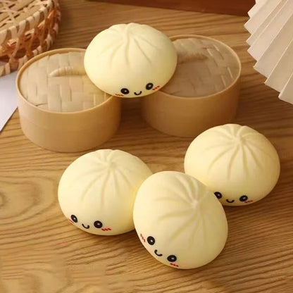 Squishy Knijpbeestje Dumpling met Lachend Gezicht voor Stressvermindering