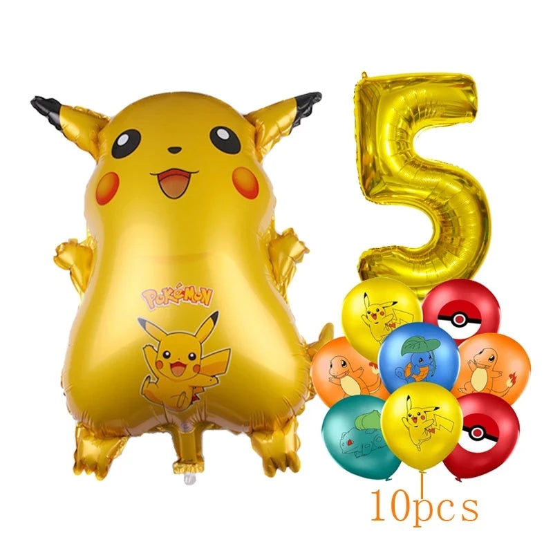 Pokémon Ballonnen Set met Pikachu, Squirtle en Charmander