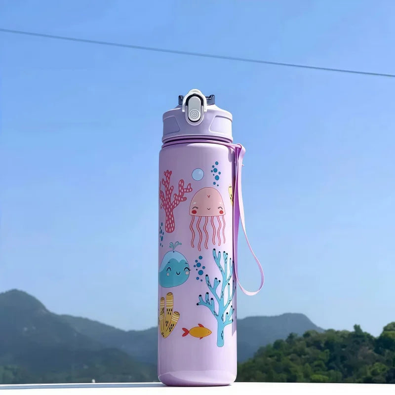 Lekvrije Dinosaurus Waterfles 750ml met Rietje voor Kinderen