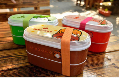 Draagbare Cartoon Lunchbox met Bestek – 600ml