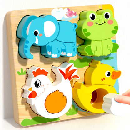 Houten 3D Puzzel voor Peuters 1-3 Jaar