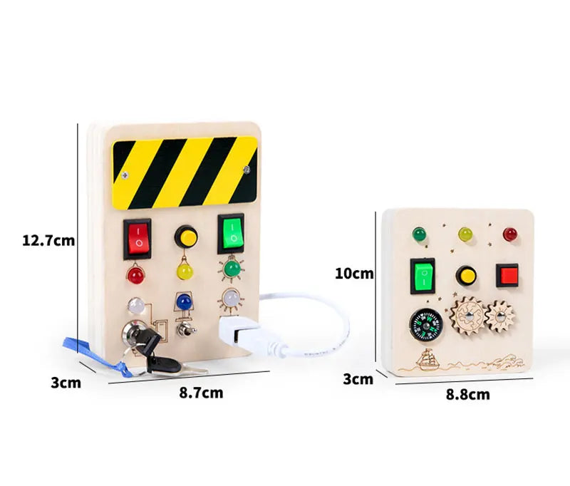 Houten Speelbord met LED Lichtschakelaars voor Kinderen 3-6 Jaar