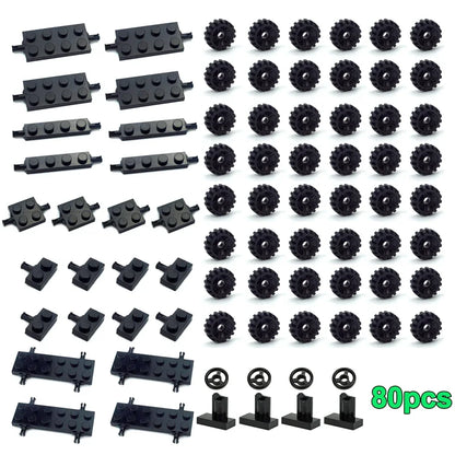Wielen en assen set voor voertuigen – Compatibel met LEGO®
