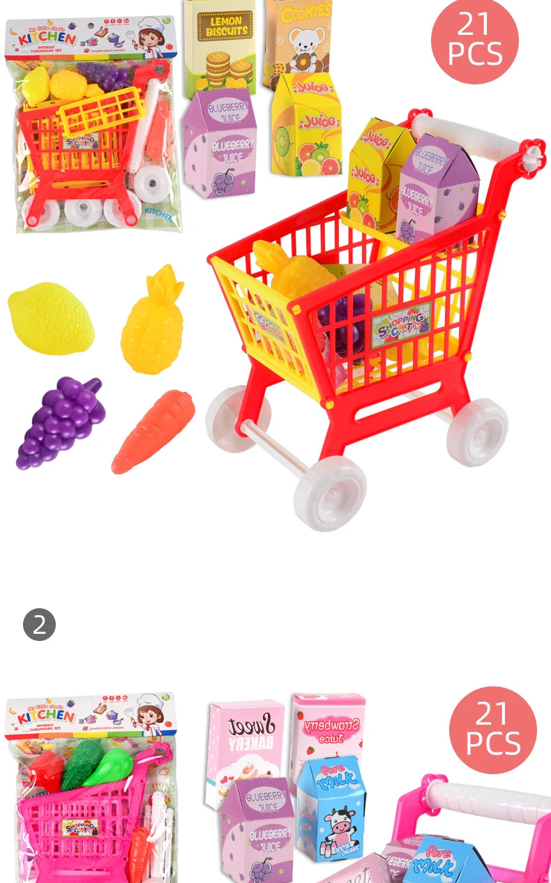 Speelgoed Winkelwagen met Groenten en Fruit voor Kinderen
