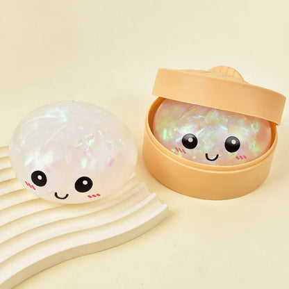 Squishy Knijpbeestje Dumpling met Lachend Gezicht voor Stressvermindering