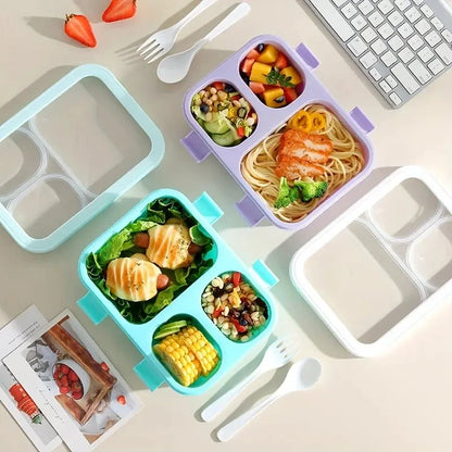 Lekdichte Bento Lunchbox met Handvat - Stapelbaar Siliconen