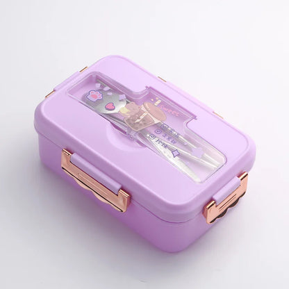 Bento Lunchbox Dinosaurus voor Kinderen - 3 Vakken & Magnetronbestendig