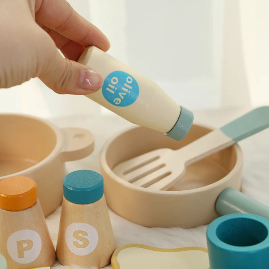 Houten Speelgoed Keuken Set met Kookgerei voor Kinderen
