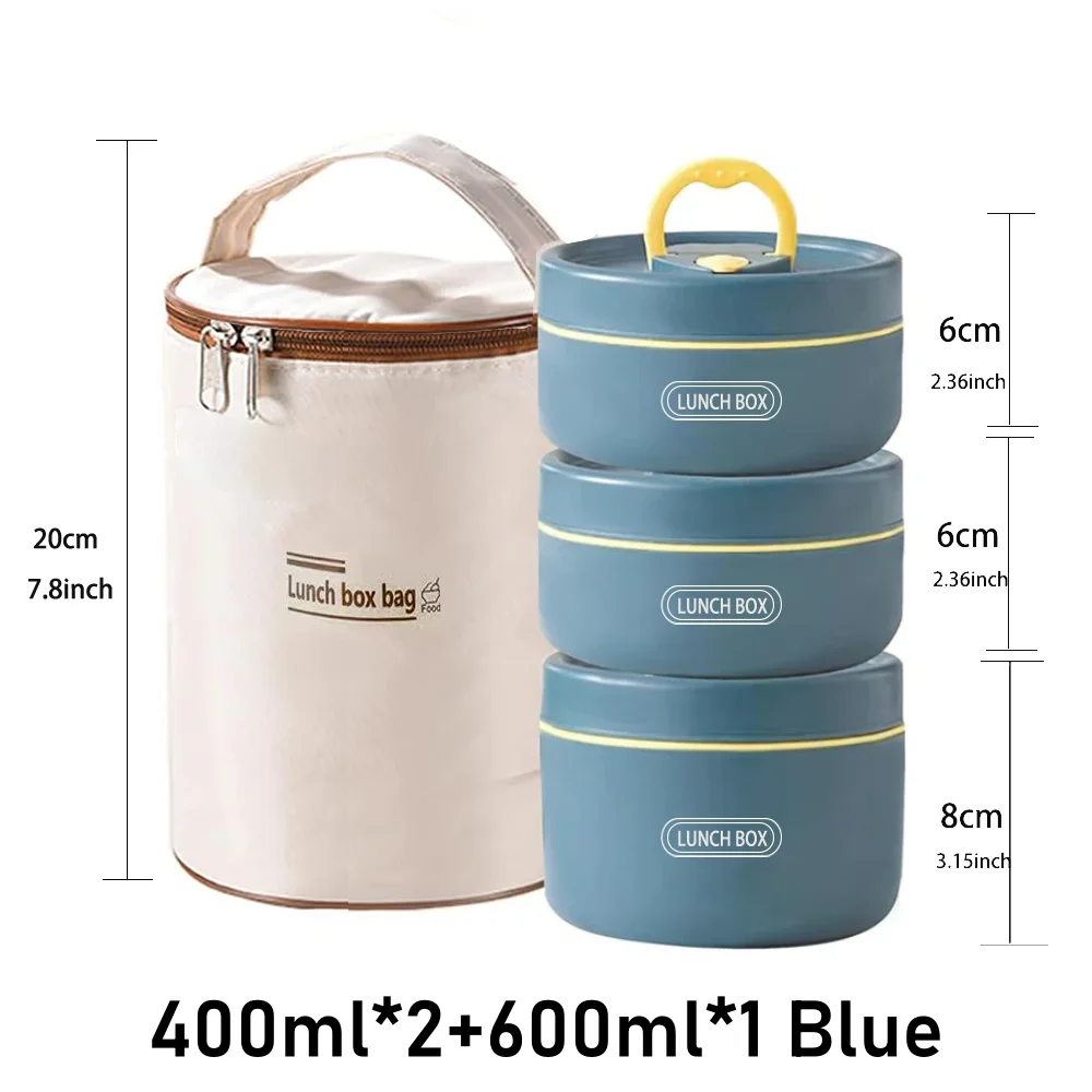 Isolerende Lunchbox Set met 3 Stapelbare Containers en Tas