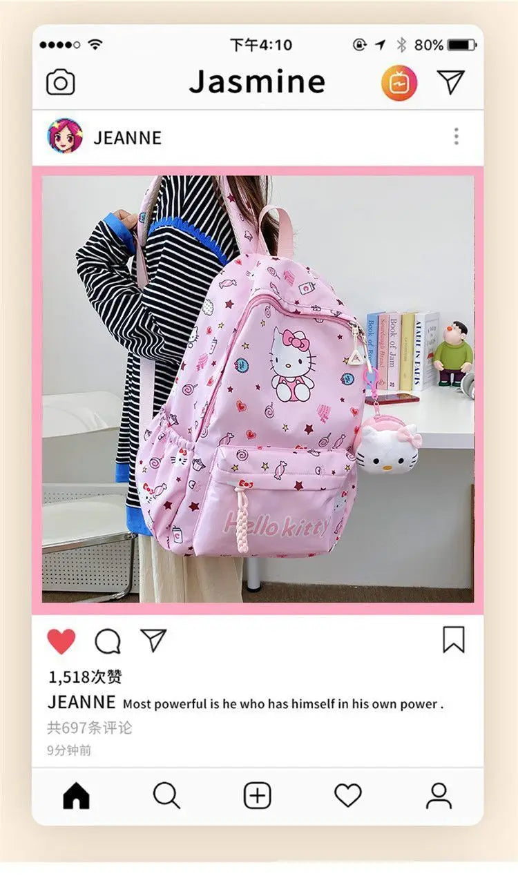 Sanrio Schooltas met My Melody, Cinnamoroll & Kuromi + Mini Tasje