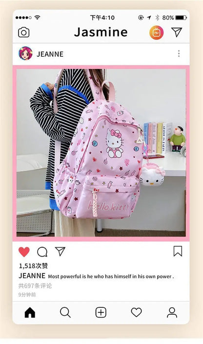 Sanrio Schooltas met My Melody, Cinnamoroll & Kuromi + Mini Tasje