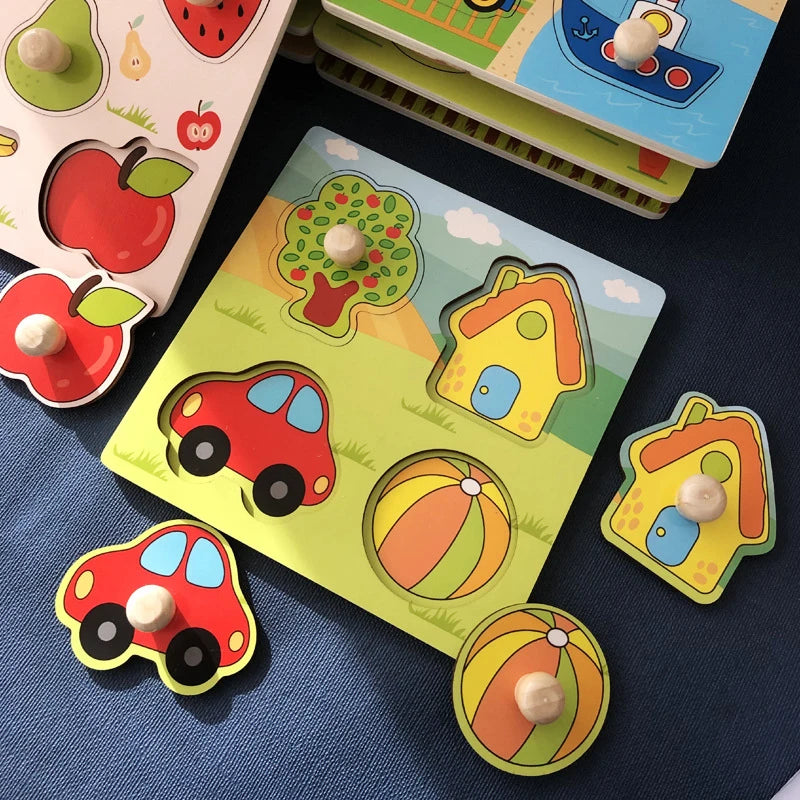 Houten 3D Puzzel voor Peuters 1-3 Jaar