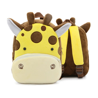 Leuke Pluchen Kinderrugzak met Dierenprint (4-6 Jaar)