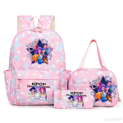 KPop Demon Hunters Schooltas met Lunchtas – Kleurrijk